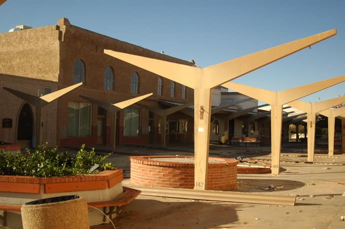 The downtown mall in Las Cruces during reconstruction