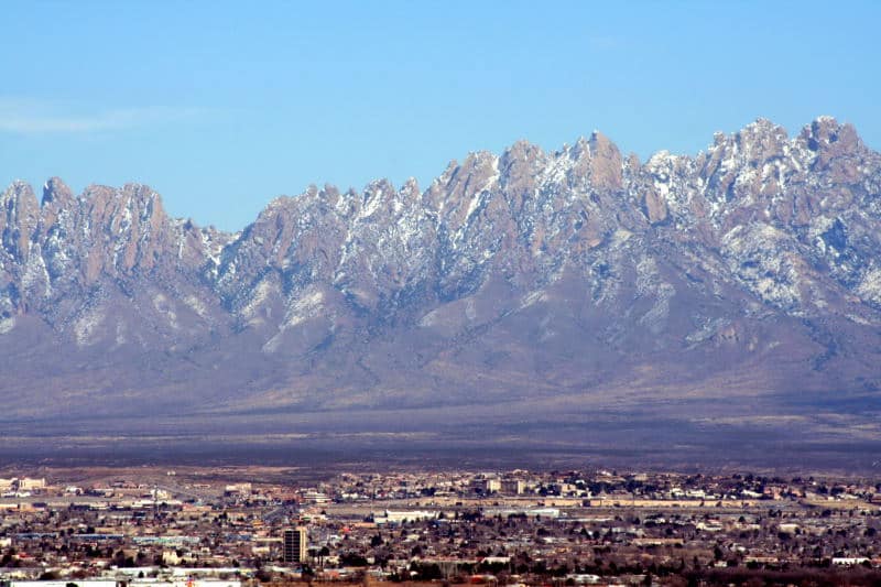 Snow on the Organ Mountains above Las Cruces
